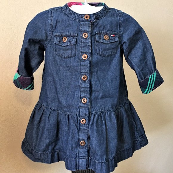 TOMMY HILFIGER Long-Sleeve Denim Dress   6-9M - Picture 2 of 10